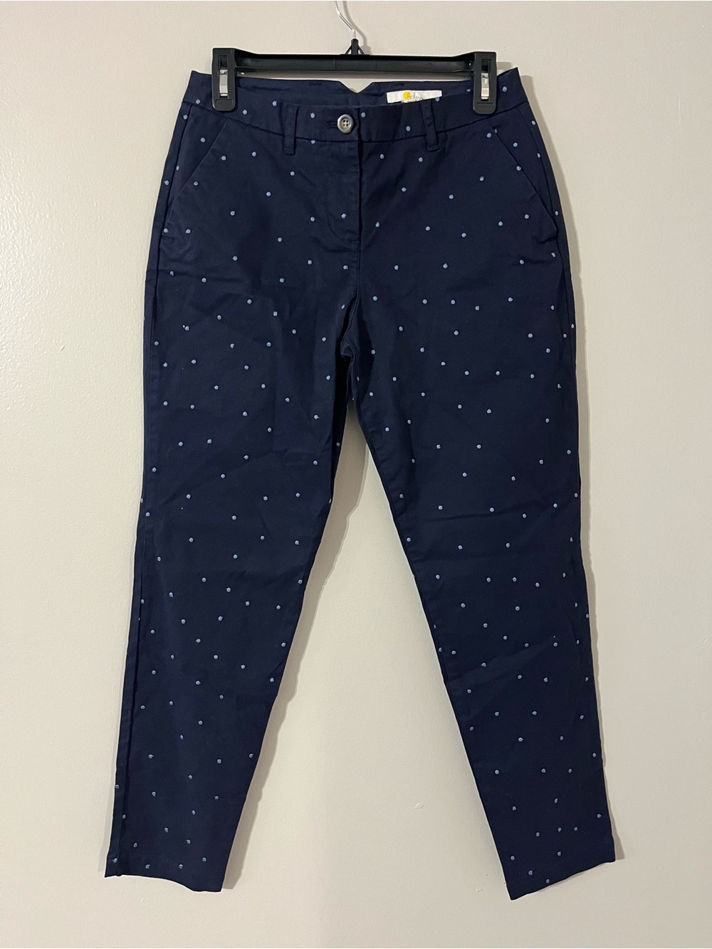 NWT Boden Rachel Chino Polka Dot Trouser Pants Blue Slacks Sz 4P - Picture 4 of 9